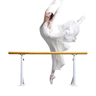 Imagem de Barra de balé barra de balé barra ginásio equipamento de exercícios de madeira maciça bengala de dança ajustável em altura festival de desembarque familiar poste de balé ()