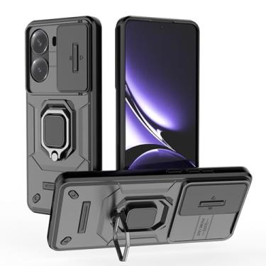 Imagem de MRRSIWEI Capa para Xiaomi Poco X7 Pro/Redmi Turbo 4 com capa deslizante para câmera, capa resistente à prova de choque de grau militar com suporte de anel magnético para Xiaomi Poco X7 Pro - armadura