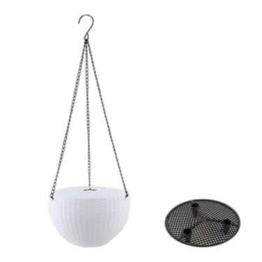 Imagem de Generic Recipiente floral de plantador pendurado versátil de água pendurada por cesto de cesto de vaso de flores para plantas hidropônicas de, Branco