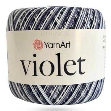 Imagem de YarnArt Violeta – Fio de crochê e tricô 100% algodão mercerizado – Fio de renda macio e durável para bordados, doilies e artesanato DIY – 1 novelo (50 g, 282 m) (Melange - 509)
