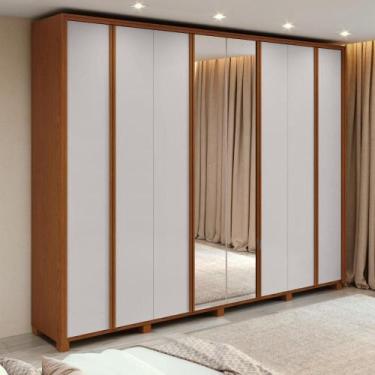 Imagem de Guarda-Roupa Casal 100% MDF 8 Portas Easy Glow com Espelhos e Pés Fras