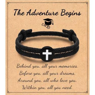 Imagem de Leyung Pulseira de cruz para meninos, homens, Páscoa, batismo, primeira comunhão, Natal, formatura, aniversário, dia dos namorados, presentes cristãos para ele, adolescentes, adolescentes, filhos