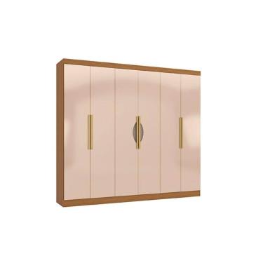 Imagem de Guarda Roupa 6 Portas e 4 Gavetas R580 Canela/Macadamia - Kappesberg