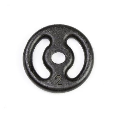 Imagem de Anilha 02kg Vazada De Ferro Pintado Peso Musculação Academia JFIT