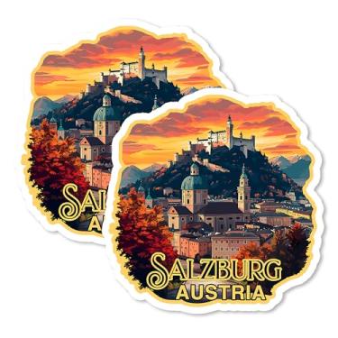Imagem de Ímãs de Salzburgo Áustria 10 cm Pacote com 2 Mozart City – Ímãs de viagem decorativos de vinil forte para geladeira armário cozinha escritório – Fofo divertido estética legal durável e lembrança de