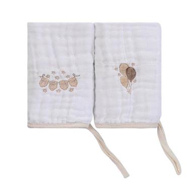 Imagem de Pano de Boca Soft Bordado para Bebê Baby Joy Clássicos, Balões Bege