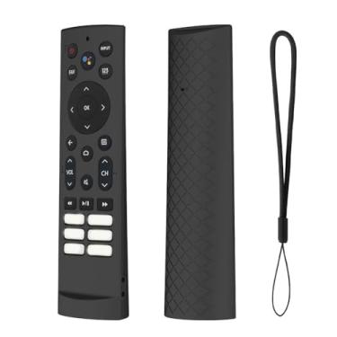 Imagem de USTIYA Capa para controle remoto Hisense Smart TV Voice Remote ERF3F80 ERF3A90 ZDB1210320 U7G U9G U8 Series 4K ULED capa protetora de silicone (preto)