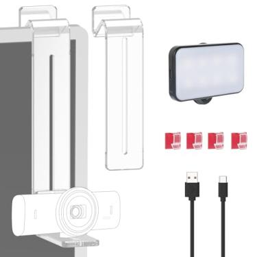 Imagem de TOCCOOL Suporte de webcam superior de acrílico com luz de preenchimento para monitor, tela de laptop, suporte de webcam na tela do meio, compatível com webcams Logitech MX Brio 4K, C920x, C922, C930,