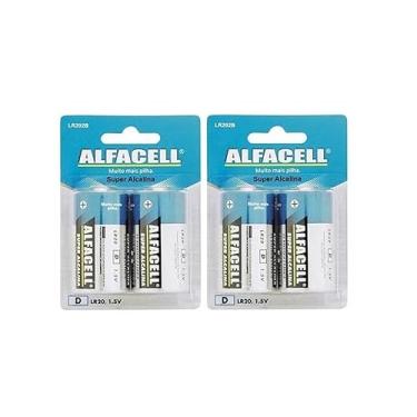 Imagem de Pilhas Alcalinas D LR20 1,5V, Super Alcalina, Pacote com 4 Unidades, Validade 12/2028