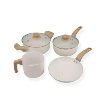 Imagem de Jogo Panelas Vanilla Alumínio Revestimento Cerâmico E Cabo - Thika