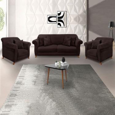 Imagem de Kit 2 Poltronas E Sofá 2 Lugares 1,80m Marrom Café