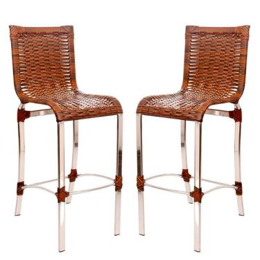 Imagem de 2 Banquetas Alta Haiti Em Alumínio Para Cozinha Bar Edícula Argila