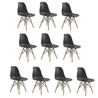 Imagem de Conjunto 10 Cadeiras Eiffel Pp Base Madeira Preto