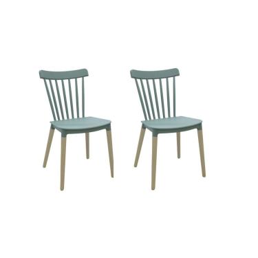 Imagem de Kit 2 Cadeiras Encosto Vazado Janaina Rivatti Móveis Verde Menta