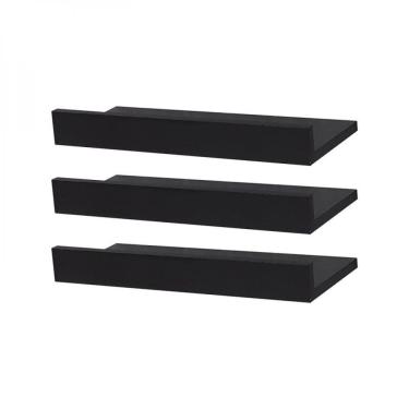 Imagem de Kit 2 Prateleiras Porta Quadros 30 x 10cm Preta