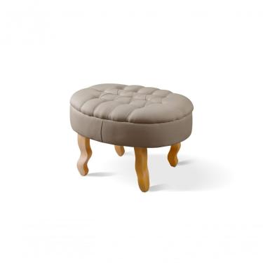 Imagem de Puff Elizabeth Capitonê Oval linho Bege 103