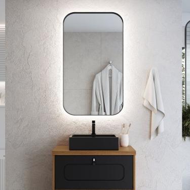 Imagem de Espelheira Para Banheiro Heloisa 70 Com Led Preto