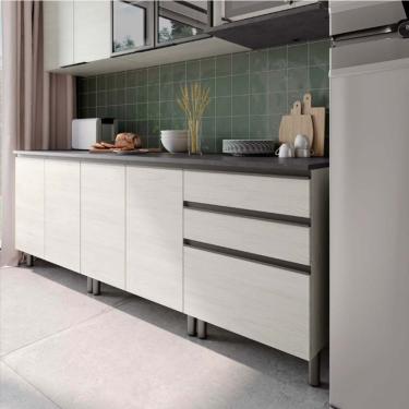 Imagem de Cozinha Cristal 10 Portas 3 Gavetas Mdp 15 Mm Bartira Freixo