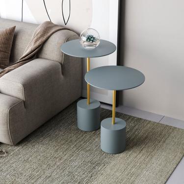 Imagem de Conjunto Mesa De Canto Parma Metal 65cm X 40cm X 40 Cm Cristal Dourado