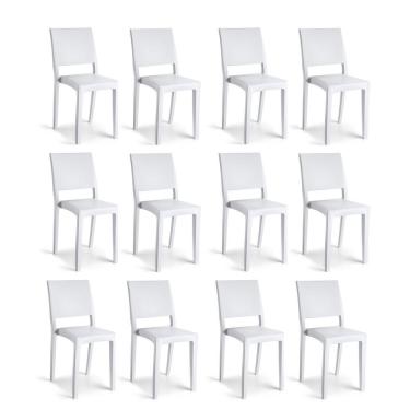 Imagem de Conjunto 12 Cadeiras Hydra Plus 84,4x53,5x40,6cm Branco