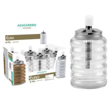 Imagem de Kit 6 Açucareiros de Vidro com Bico Dosador Euro.