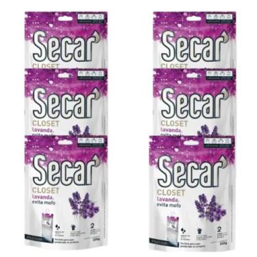 Imagem de 6 Antimofo Lavanda 250g Desumidificador Fungos Bactéria Mofo Bolor Áca