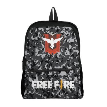 Imagem de Mochila com bolso Escolar Infantil Avulsa Jogos Free Fire Menino e Men