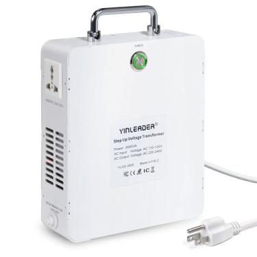 Imagem de Yinleader Transformador Elevador De 3000 W, Conversor Voltagem 110-120 V Para 220-240 Aparelhos Europeus, Chineses E Coreanos, 220 A 240 V, Com Bobinas Cobre Puro, Revestimento Ferro Durável Sem Ruí