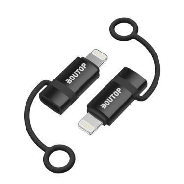Imagem de BOUTOP [Certificado Mfi] Cabo Adaptador Usb-C Para Lightning De 36 W, Com Suporte Sincronização Dados/Carregamento Rápido Pd, Compatível Iphone, Ipad E Airpods, Anti-Perda - Preto, Pacote 2