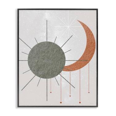 Imagem de Stupell Industries Sun & Moon in Minimal Style Black Framed Giclee Art Design de Daniela Santiago, 40,6 x 50,8 cm