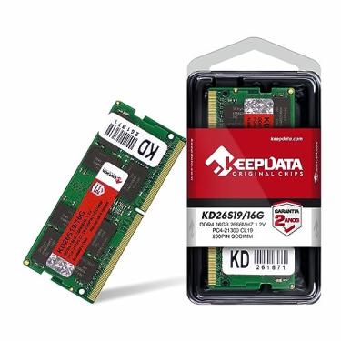 Imagem de MEMÓRIA RAM PARA NOTEBOOK DDR4 16GB 2666MHZ KEEPDATA KD26S19/16G