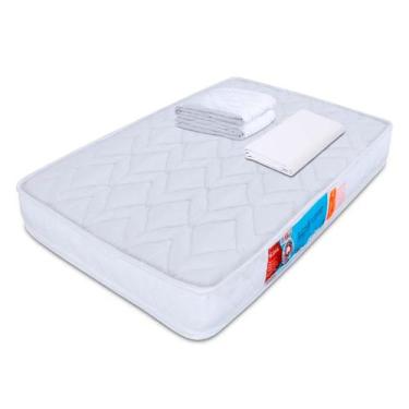 Imagem de Kit Colchão Chiqueirinho Cercadinho Mini Berço + Lençol Avulso Com Elá