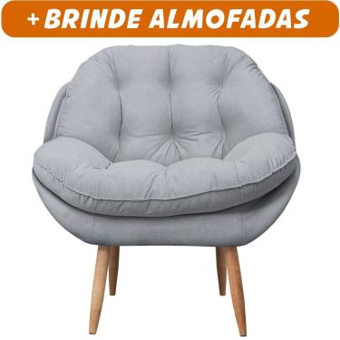 Imagem de Poltrona Cadeira Landal Poltrona Sala Com Apoio de Braço em Fibra Siliconizada - Sentô