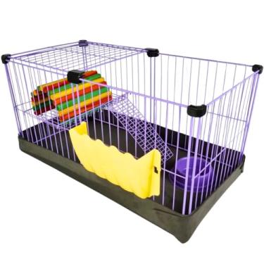 Imagem de Cercado Para Porquinho Da Índia 2 andares Com Acessorios (Lilas)