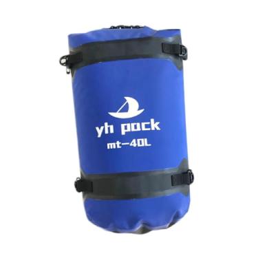 Imagem de oshhni Bolsa seca para homens e mulheres, alforje para motocicleta, assento traseiro, bolsa traseira, grande capacidade para natação, caiaque, acampamento, Azul 40l