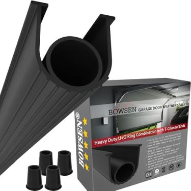 Imagem de BOWSEN Vedações inferiores da porta da garagem à prova de intempéries à prova de intempéries Limite de Buffering Vedação de alto desempenho EPDM Borracha Resistência ao Clima Junta Preta 5/16 Polegadas T-End, 5 Pés de Comprimento