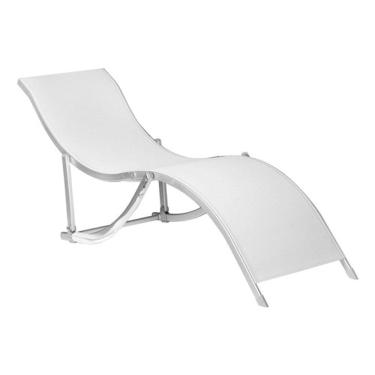 Imagem de Espreguicadeira Cuvada Em Aluminio 134x34x50cm - Branca