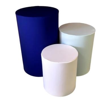 Imagem de Kit Capa Trio de Cilindro Decoração Festa Veste Facil(ROYAL/AZUL BEBE/BRANCO)