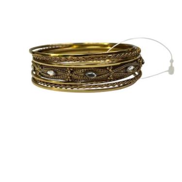 Imagem de Conjunto de Pulseiras Indiana Pedras Aleatórias 7 Argolas - Loja da Ín