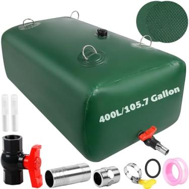 Imagem de Bexiga de armazenamento de água de 400 litros, tanque de água portátil dobrável, recipiente de água de grande capacidade, bolsa de água para trailer, caminhão, acampamento, emergência e uso ao ar