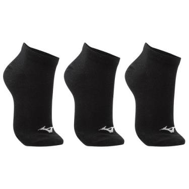 Imagem de Meia Sem Cano Mizuno Basic Tam. 33-38 Pacote Com 3 Pares, Preto, 33-38