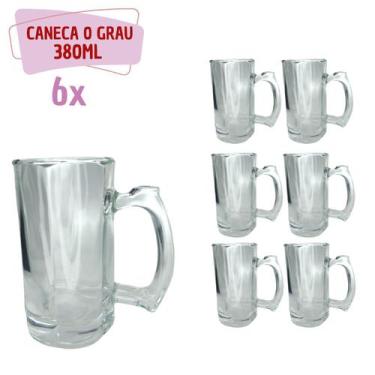 Imagem de 6 Caneca Reforçada Vidro Grosso Chopp e Cerveja 380ML - PRATICASA, 0 G