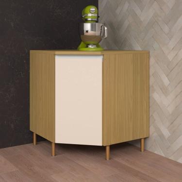 Imagem de Balcão De Canto Oblíquo 1 Porta Giorgia Canary/off White