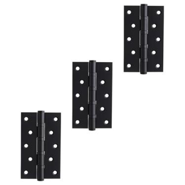 Imagem de Kit 03 Dobradiça Para Porta Pivotante Reforçada 35kg 5 X 4 Aço Inox Preto Fosco Rolamento