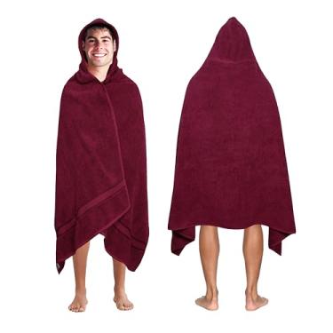 Imagem de COTTON CRAFT Toalha com capuz ultra macia – Toalha grande de 88 x 180 cm com capuz para adultos – 580 g/m2 100% algodão felpudo – envoltório de lençol de banho para piscina e praia – envoltório de