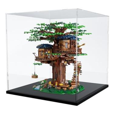 Imagem de Choowin Grande Vitrine De Acrílico Para Lego Ideas Tree House 21318 E Piano 21323 - Caixa Transparente Espessada Colecionadores, À Prova Poeira, Montável, Base Preta