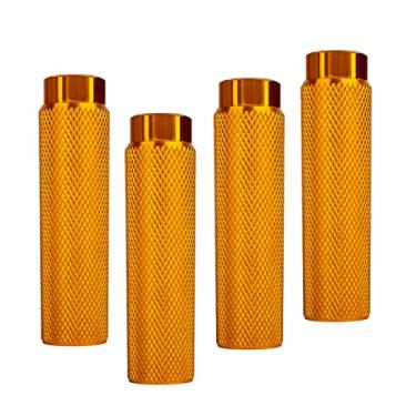 Imagem de KINSPORY Pacote com 4 pinos de bicicleta para eixos de 0,95 cm, pinos de bicicleta antiderrapantes de liga de alumínio BMX para bancos traseiros de mountain bike, suportes para ciclismo - amarelo