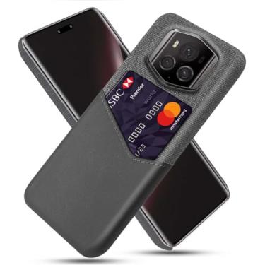 Imagem de Capa para Honor Magic6 RSR,Anti-deslizamento,Proteção contra quedas de 360°,Resistência à impressão digital,Tela e caso de couro PU com 1 slot de cartão atrás-Gray