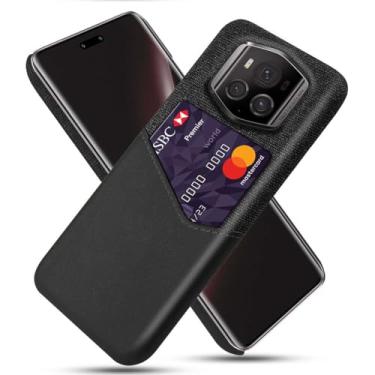 Imagem de Capa para Honor Magic6 RSR,Anti-deslizamento,Proteção contra quedas de 360°,Resistência à impressão digital,Tela e caso de couro PU com 1 slot de cartão atrás-Black