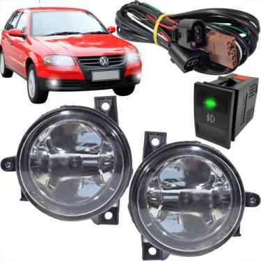 Imagem de Kit farol de milha vw g4 parati voyage gol botão modelo original quadr